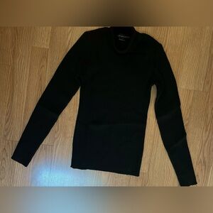 Black Long SleeveTurtle Neck 100% Wool Sweater